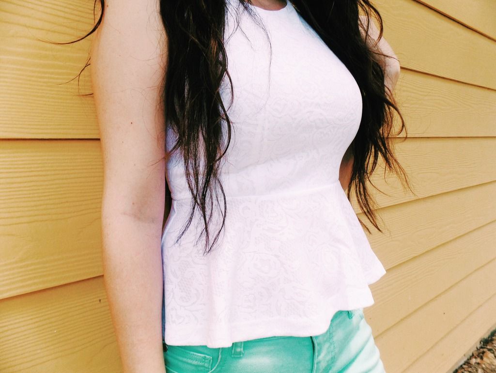 forever 21 white peplum embroidered top