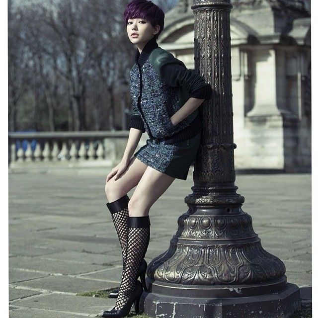 Puff Guo Rocks the Purple Spiky Bowl Cut and Couture in the Pages and ...