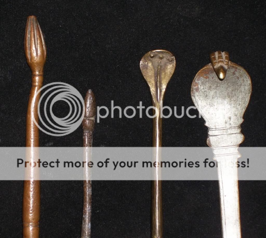 Antique Indian Ethnic Ritual Set Of Oil Spoons For Lamp  