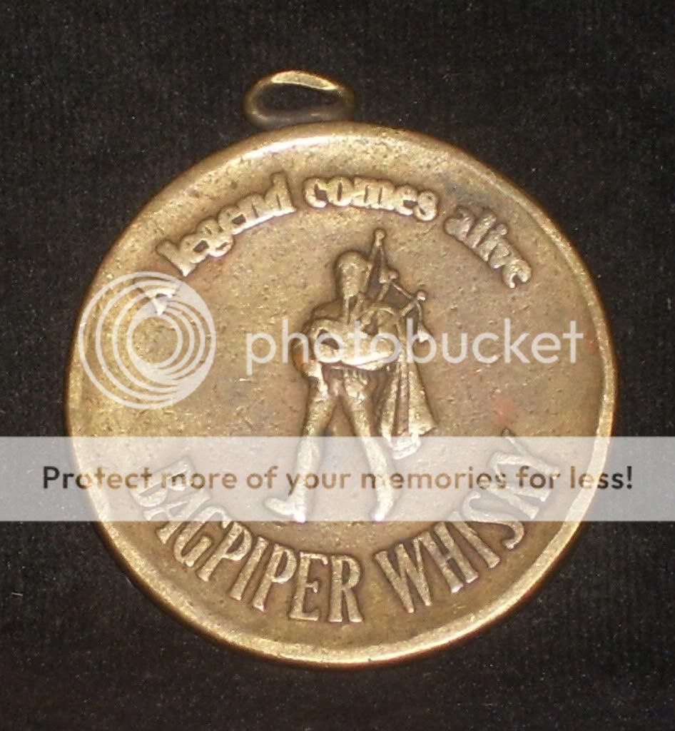 Bagpiper Whisky VINTAGE Brass Token Very Rare  