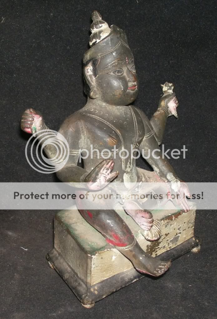 Antique Hindu Traditional Indian Ritual Bronze Of Goddess Laxmi 