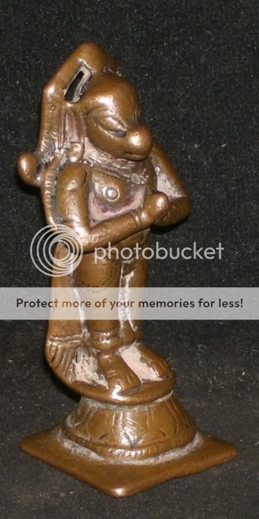 Antique Traditional Indian Ritual Bronze Statue Of Hanuman Rare Old 